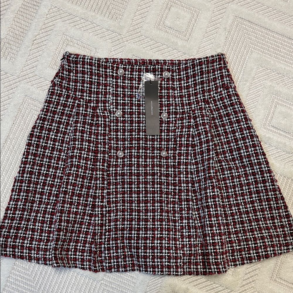 Allegra K - School Girl Plaid Knitted Skirt